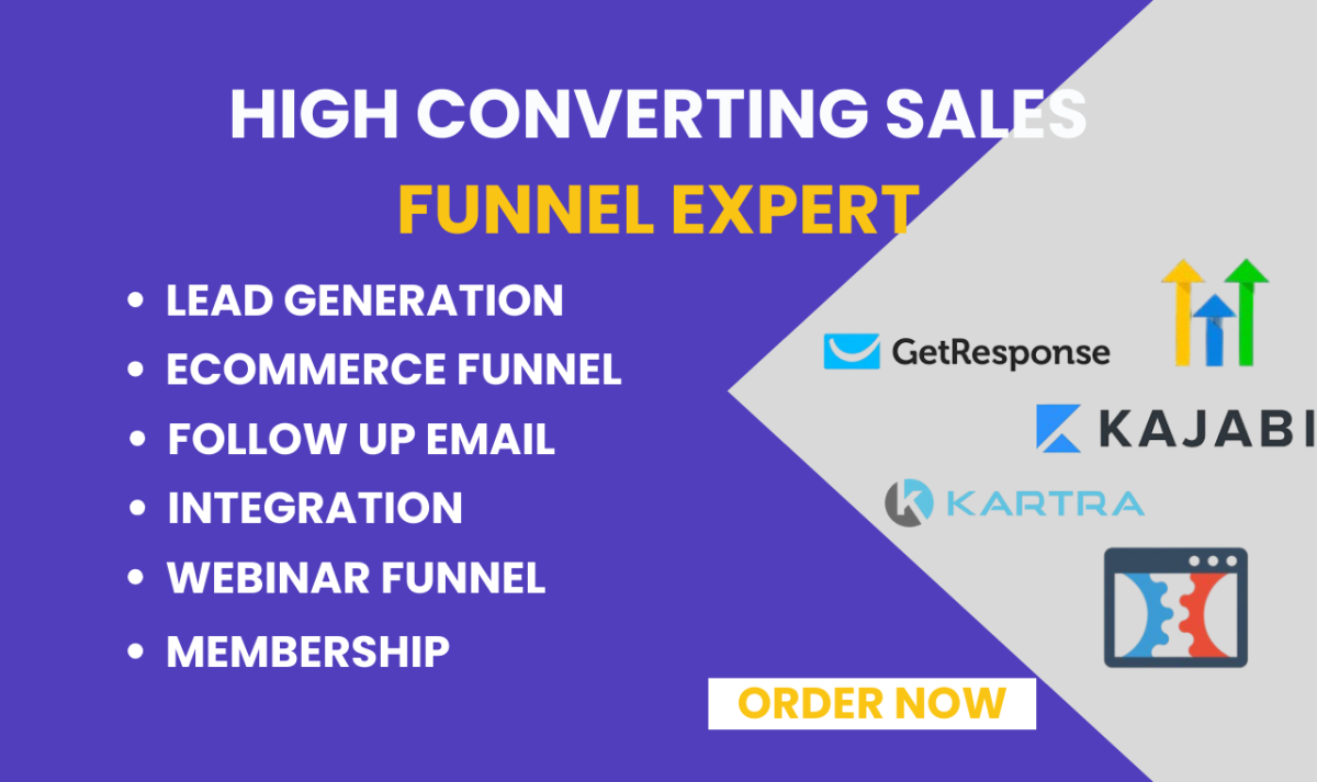 I will build expert sales funnel landing page in clickfunnels, systeme io, gohighlevel