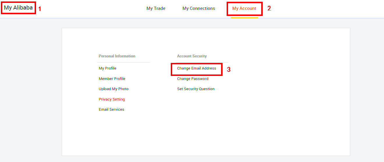 Alibabacom Help Center How do I change my email address