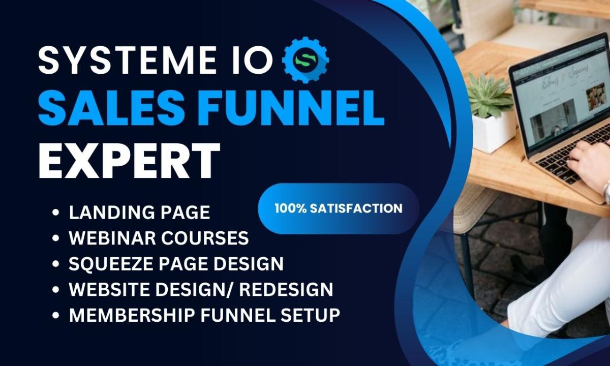 I will design systeme io sales funnel, systeme io funnel, and membership funnel