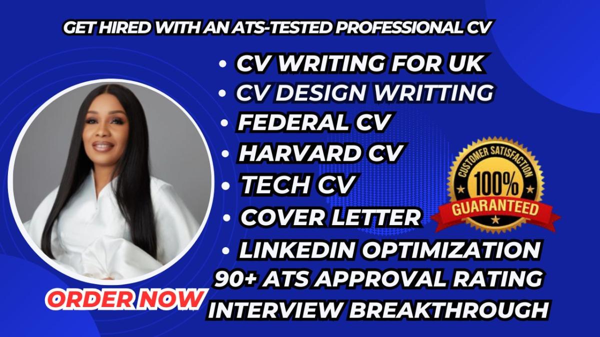 I will write professional Harvard CV design, update CV maker, and provide UK CV writing