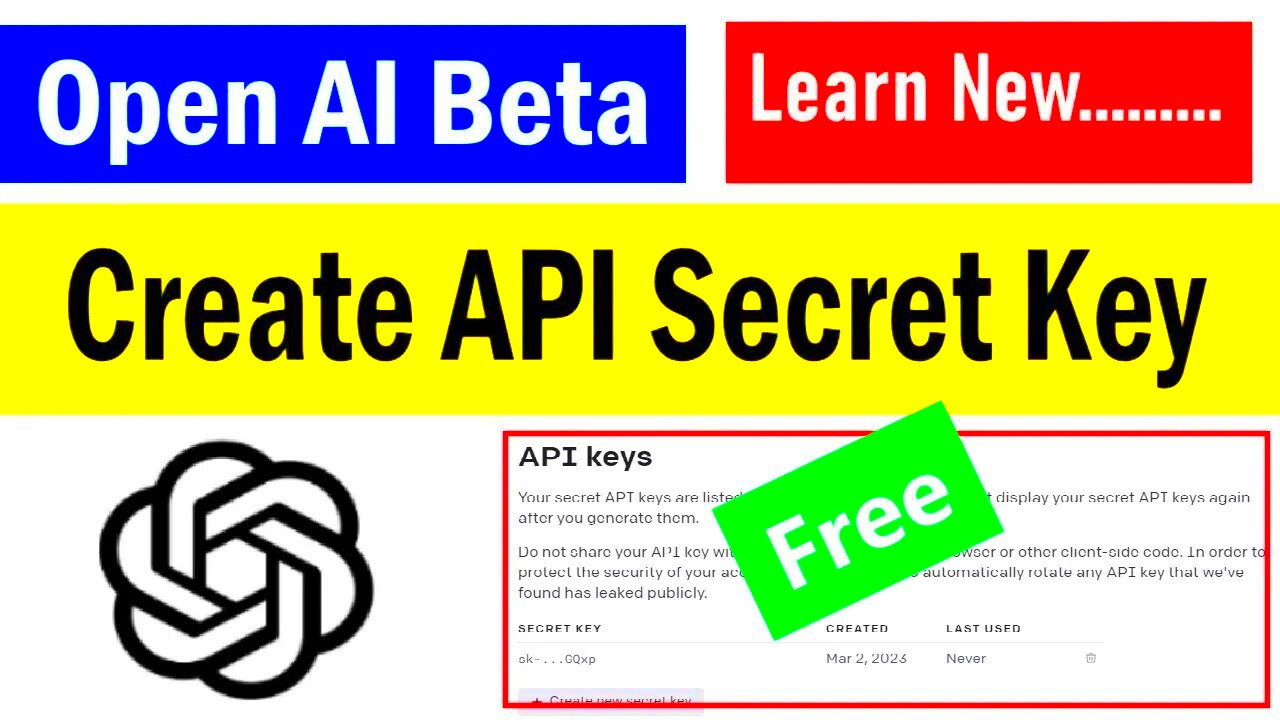 how to create OpenAI API secret key for free how to generate openai 