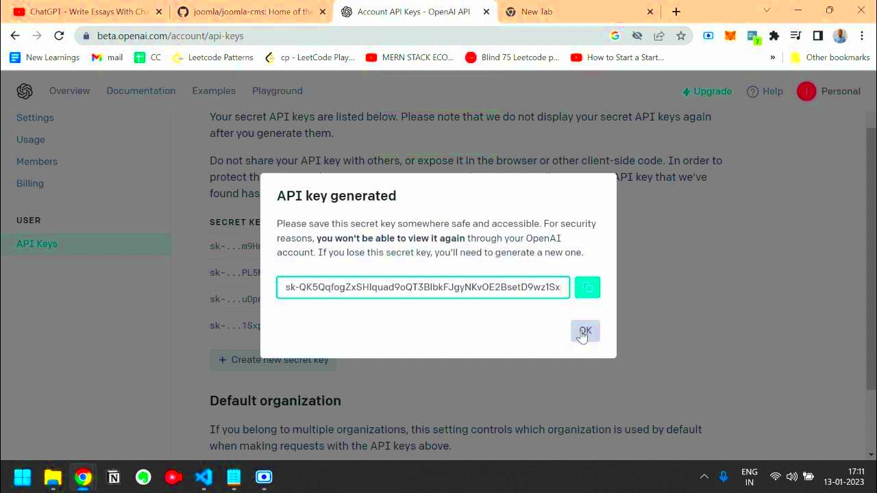 How to Generate an API Key for ChatGPT Step by step process YouTube