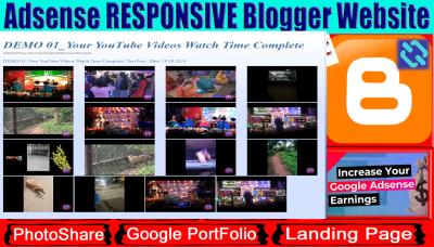 I will create AdSense ads responsive landing page Blogspot website