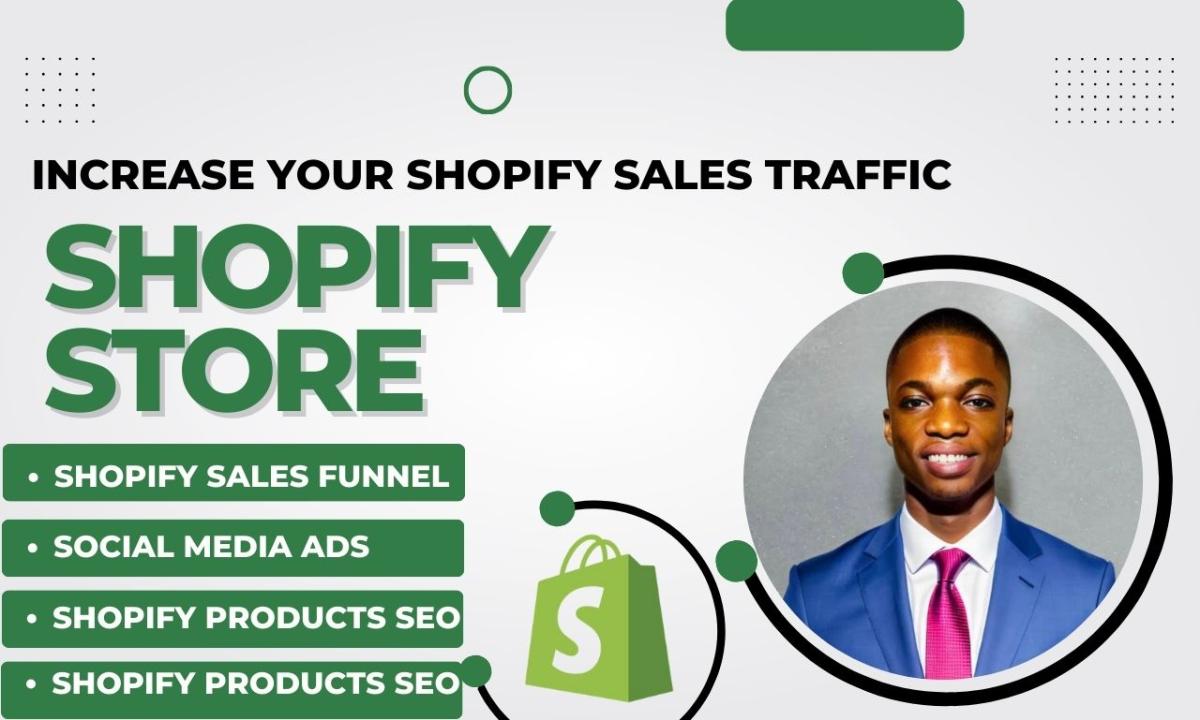 I will do Shopify marketing sales funnel promote Shopify store Shopify manager