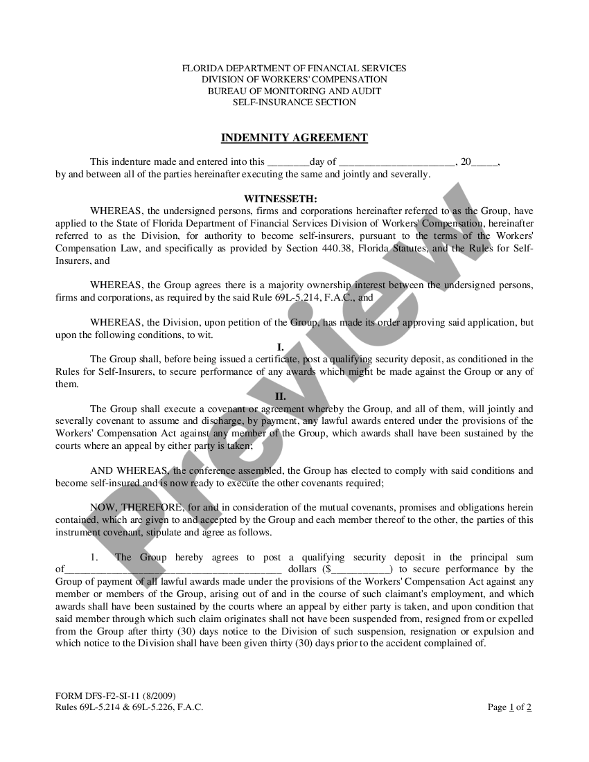 Port St Lucie Florida Indemnity Agreement US Legal Forms