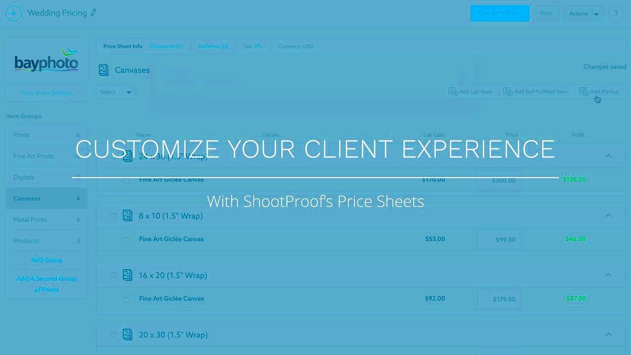 Customize Your Client Experience with ShootProofs Price Sheets YouTube