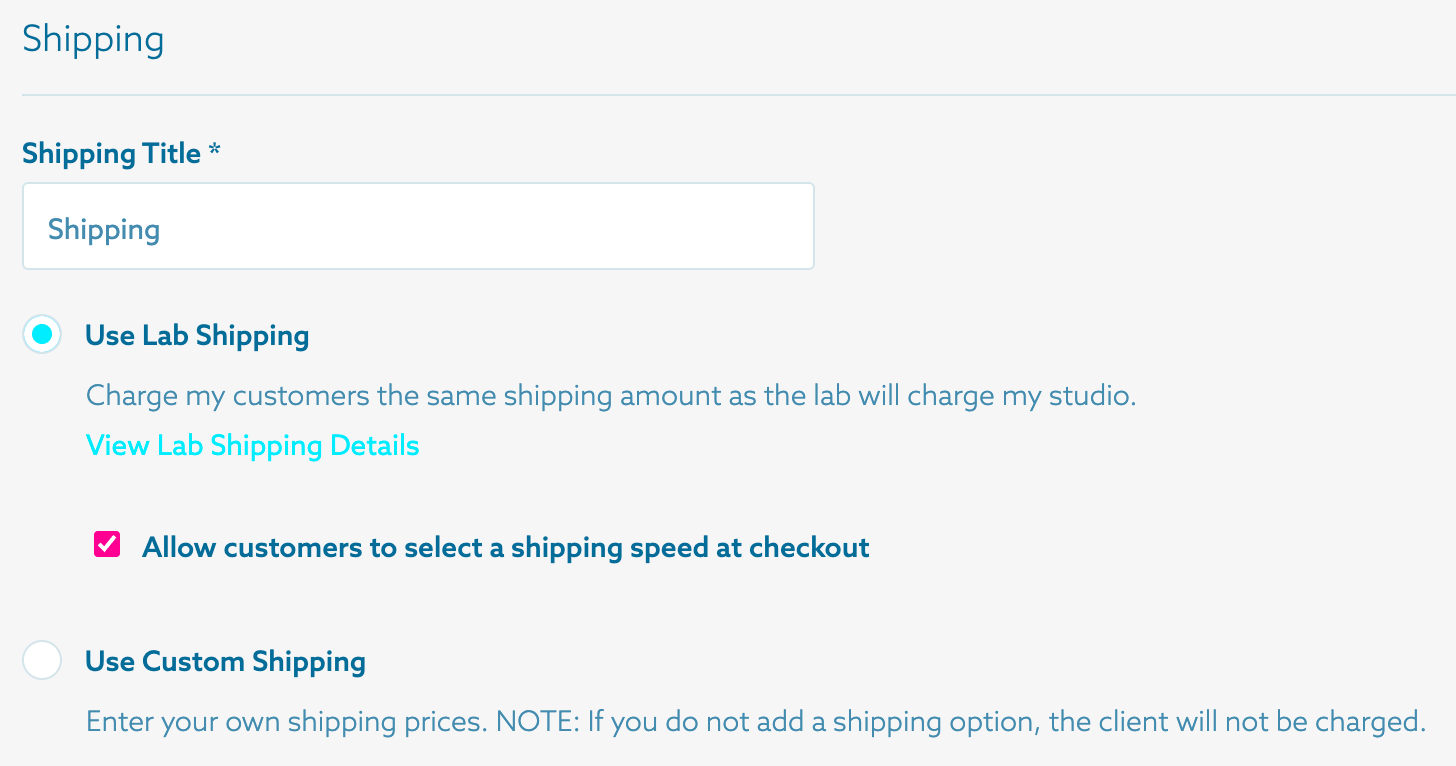 Setting Up Shipping Options ShootProof Support