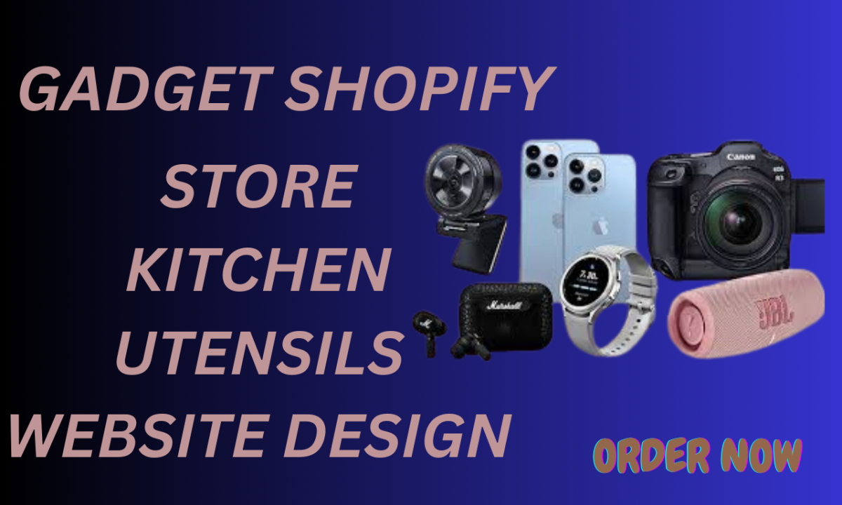 design profitable gadget store kitchen utensils website with trending products