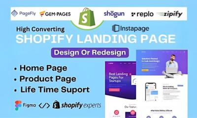 I will do gempages replo instapage pagefly shogun and zipify pro shopify landing page