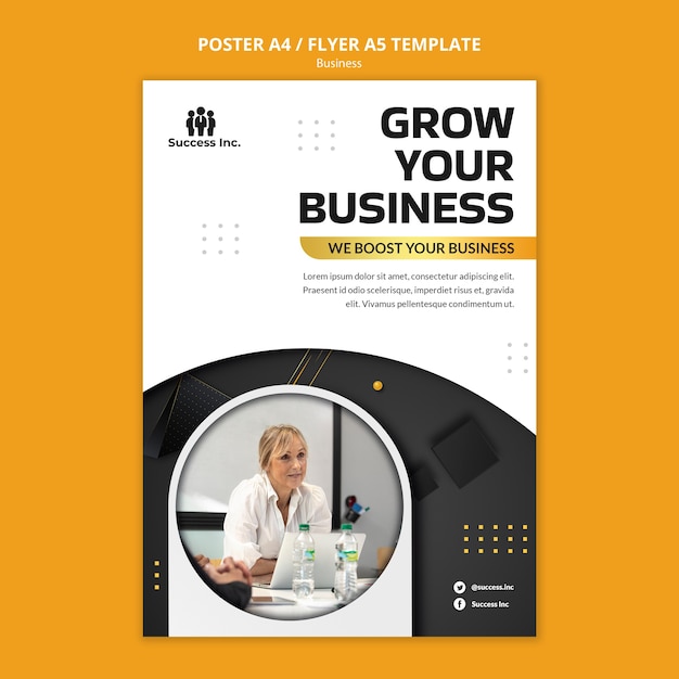 Realistic Business Poster Template Design