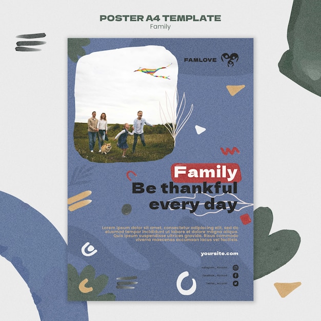 Abstract Family Reunion Poster Template