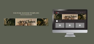 Arts and Handcraft YouTube Banner PSD Template for Free Download