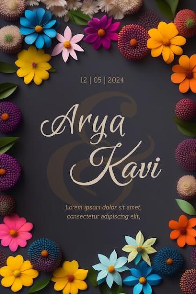 Floral Wedding Invitation Cards PSD Templates for Free Download