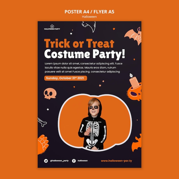 Vertical Halloween Print Template – Free Download