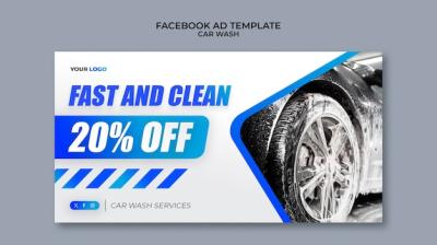 Gradient Car Wash Facebook Template