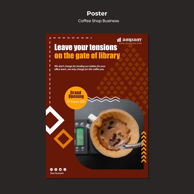 Coffee Shop Business Poster Design Template