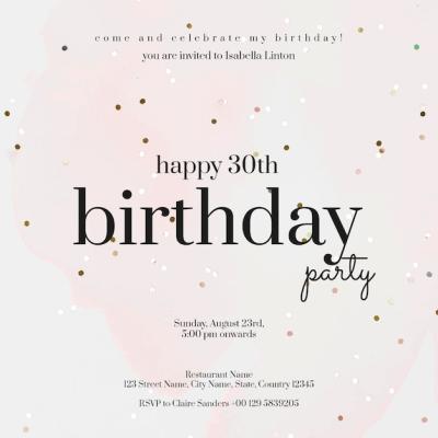 Party Invitation Template PSD for Birthday Celebration