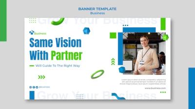 Horizontal Banner Template for Professional Business Growth