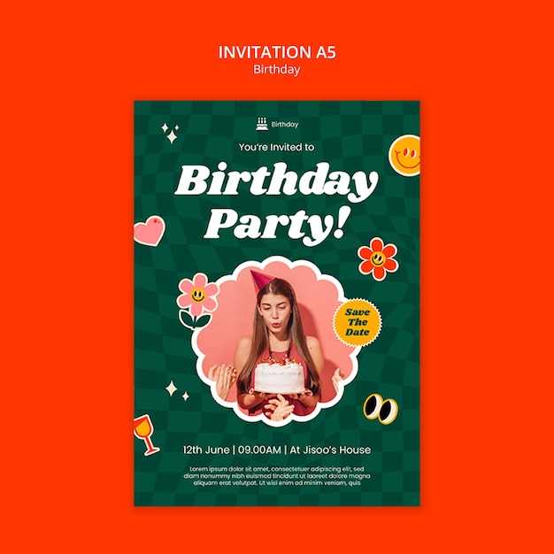 PSD Templates: Birthday Template Design – Free Download