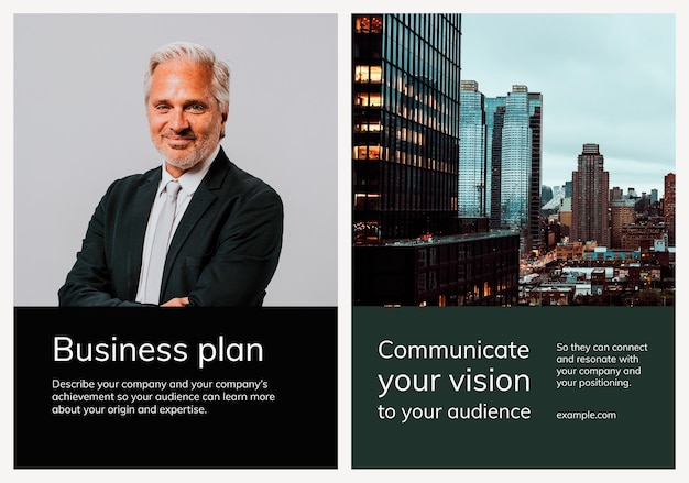 Business Poster Templates with People Photography Set