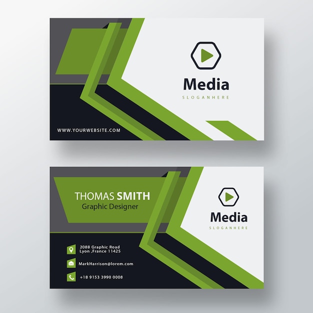 Professional Green PSD Business Card Template