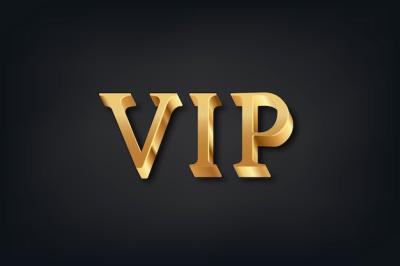 VIP Typography: Download for Free in 3D Golden Font