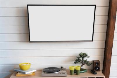 TV Hanged on the Wall Indoors