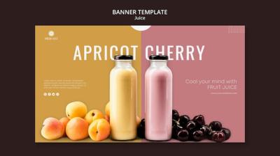 Juice Bottle Banner Template for Free Download