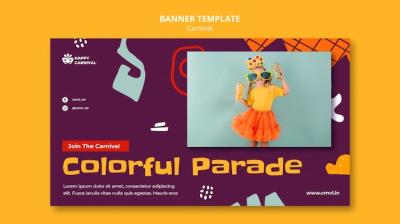 Carnival Banner Flat Design Template – Free Download