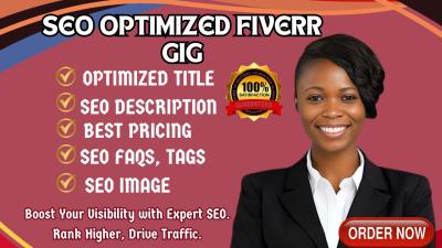 I will write optimized Fiverr gig description, gig SEO, pricing, tags, images