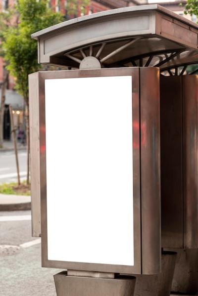 Mock-up billboard in bus stop – Free Stock Photos for Download