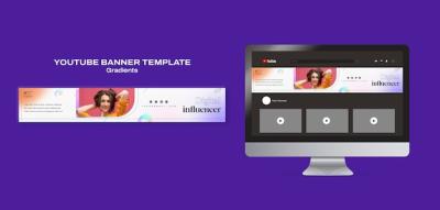 Youtube Banner Template in Gradient Tone