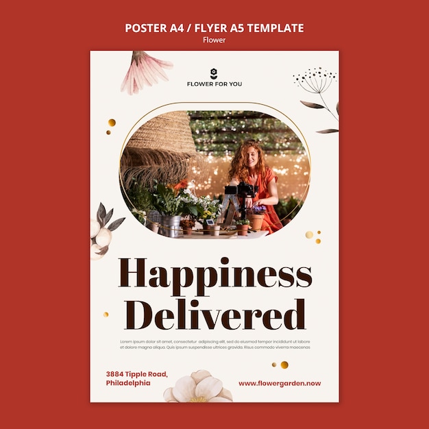 Flowers Poster or Flyer Template Design