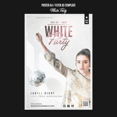 White Party Flyer Template