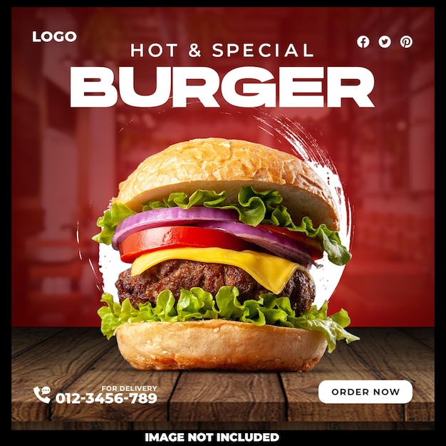 Burger Social Media Post Design