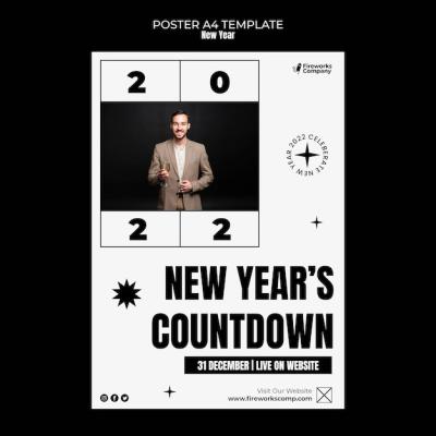 Festive New Year Vertical Print Template