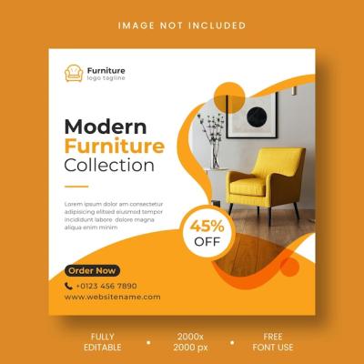 Furniture Sale Instagram Post and Social Media Template