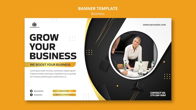 Realistic Business Banner Design Template Free Download