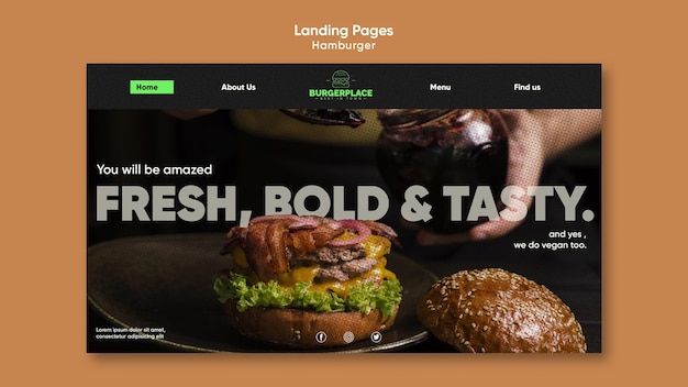 Hamburger Restaurant Template Landing Page