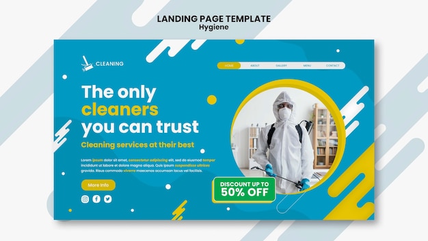 Hygiene Landing Page Template Design