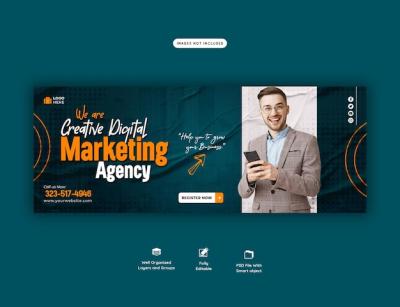 Corporate Facebook Cover Template for Digital Marketing Agency