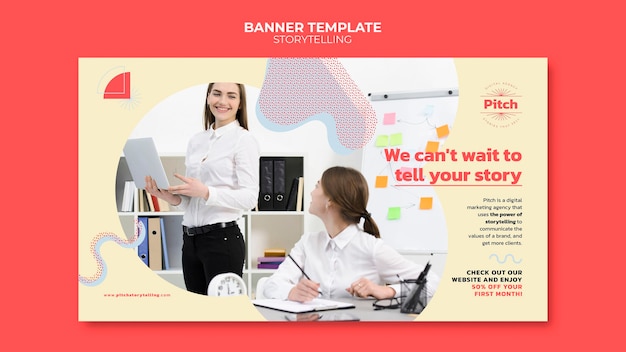 Storytelling banner template for free download