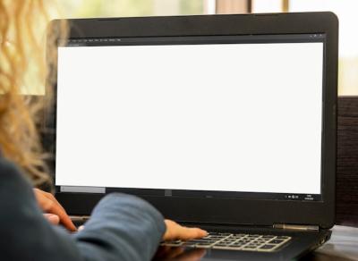 Businesswoman Working on Laptop: Free Download Stock Photo