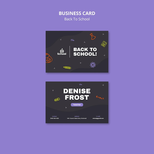 Back to School Business Card PSD Templates