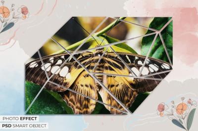 Slice Photo Frame Effect PSD Template