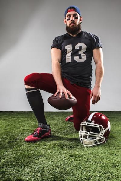 The American Football Player with Ball