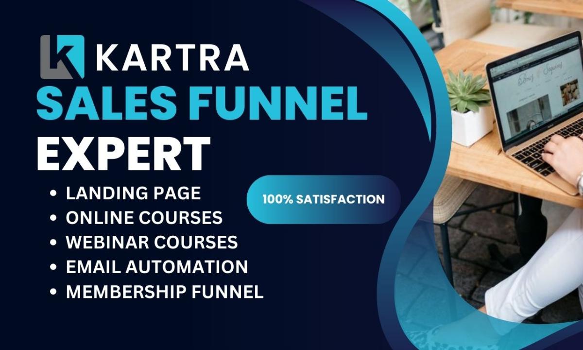 I will build Kartra landing page, GoHighLevel, Kartra sales funnel membership funnel