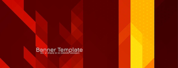 Modern Red Color Triangular Pattern Mosaic Design Banner