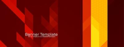 Modern Red Color Triangular Pattern Mosaic Design Banner