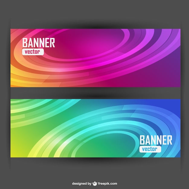 Colorful Abstract Banners with Circles